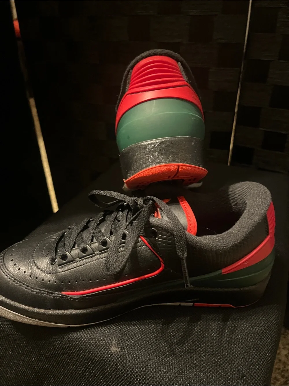 Air Jordan Nike 5 1/2 youth Black and Red Low-Top Sneakers